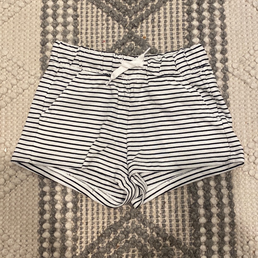 Striped white kids shorts